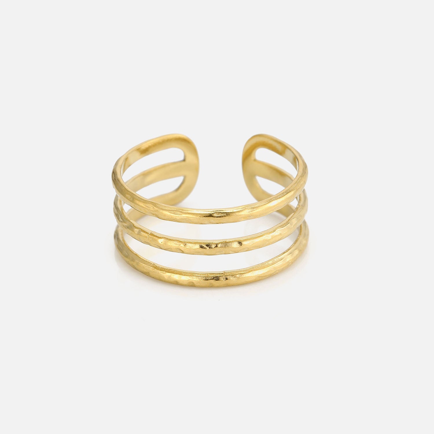 Hammered Three-Layer Ring