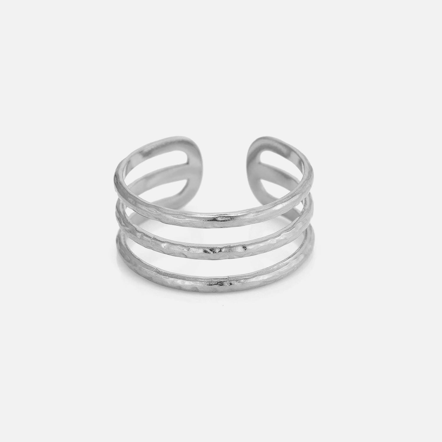 Hammered Three-Layer Ring