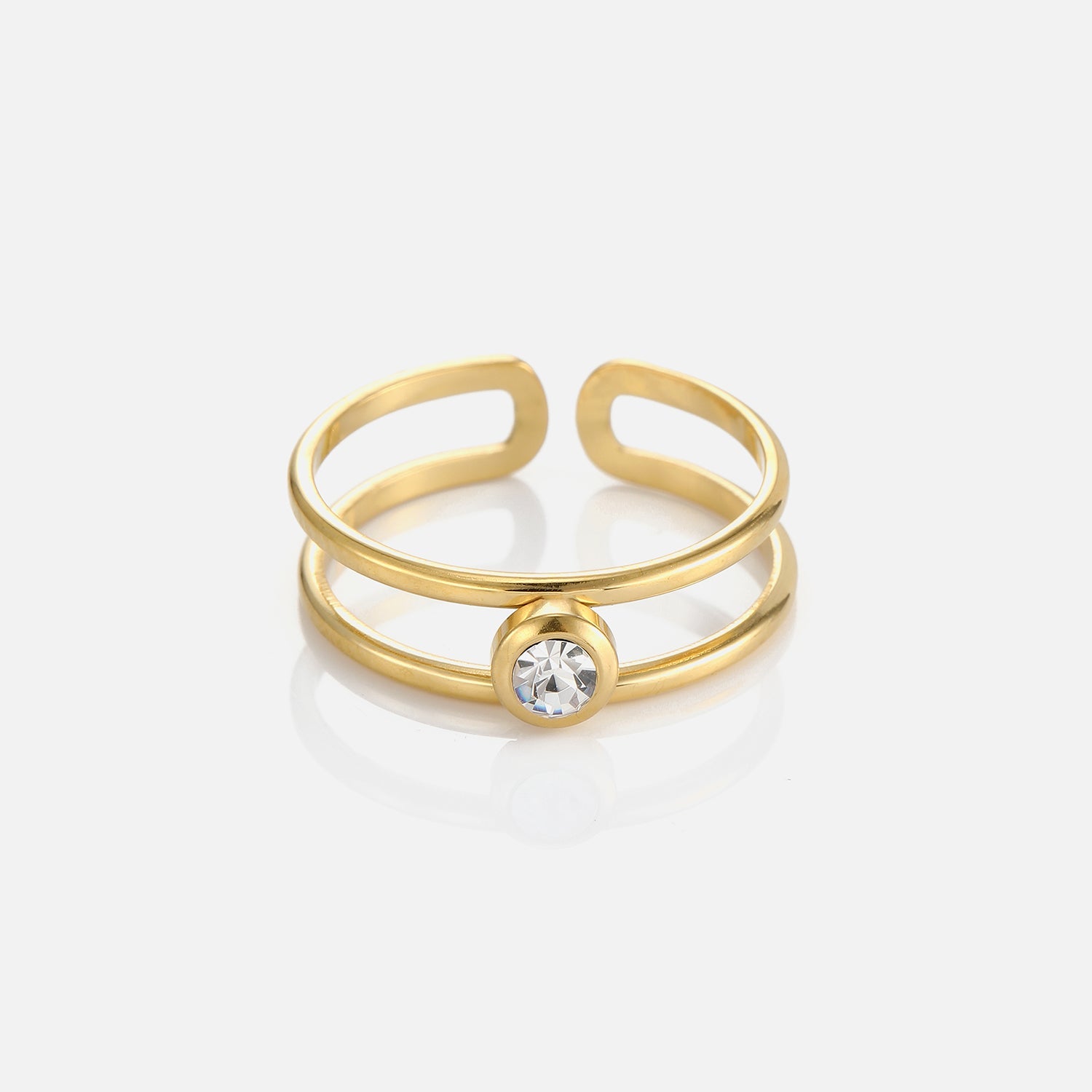 Layered Ring with Gemstone