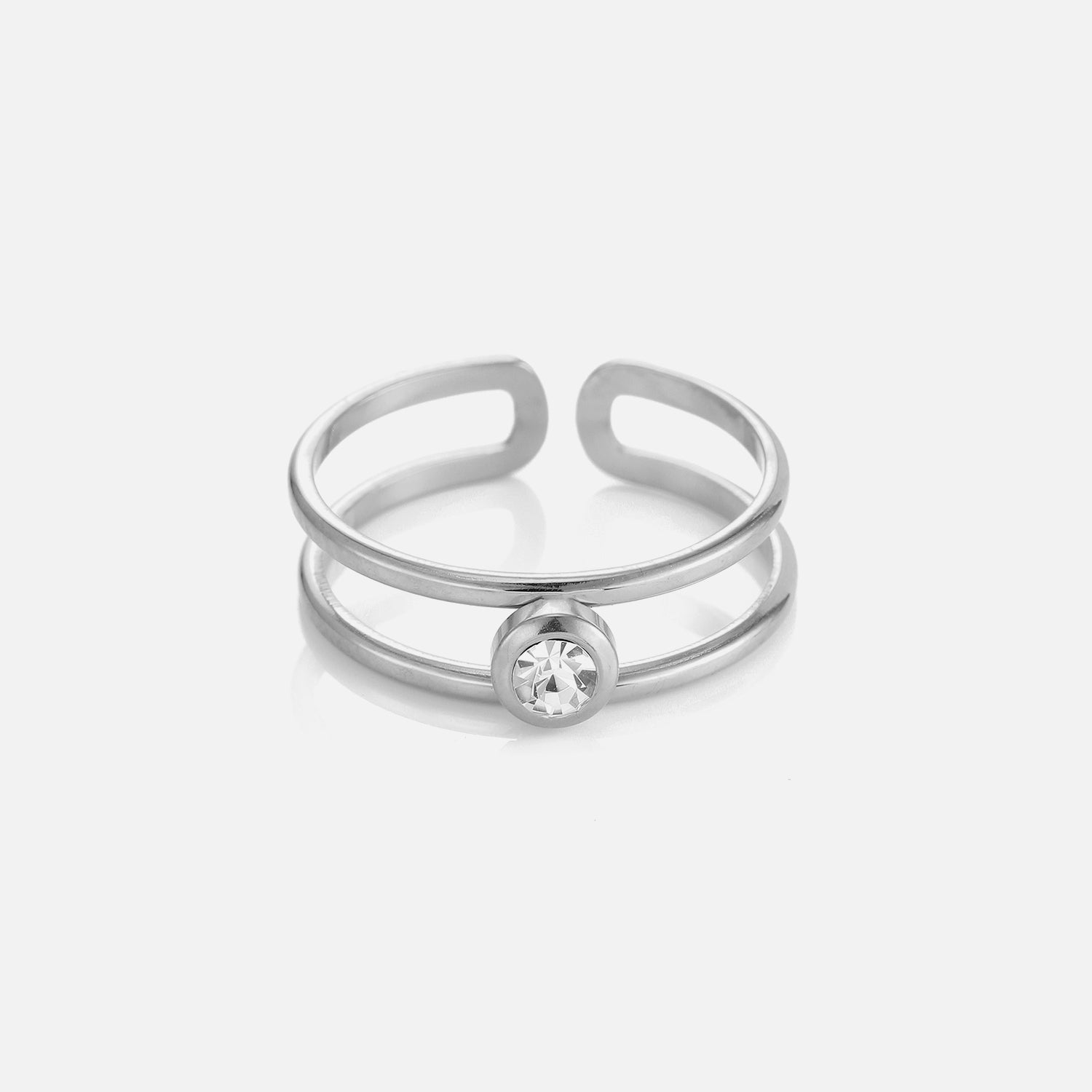 Layered Ring with Gemstone