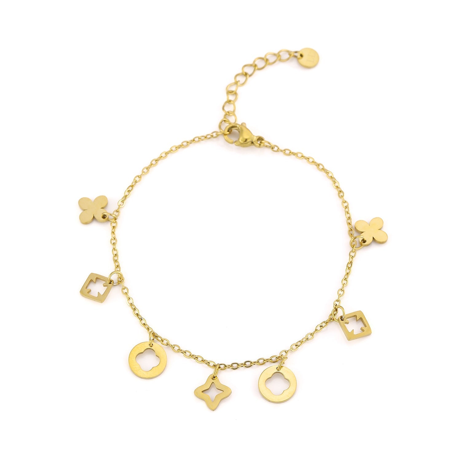 Armband bloesem bedeltjes goud - Desieradenconcurrent.nl