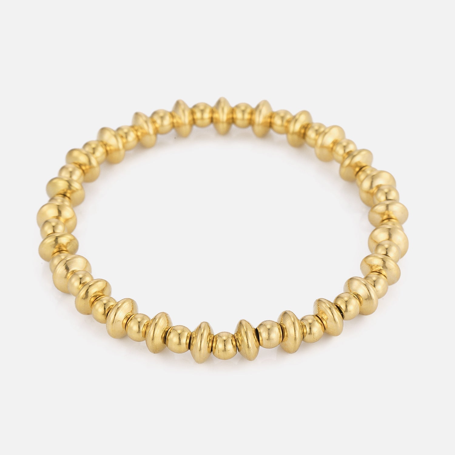 Armband bolletjes mix stretch goud - Desieradenconcurrent.nl