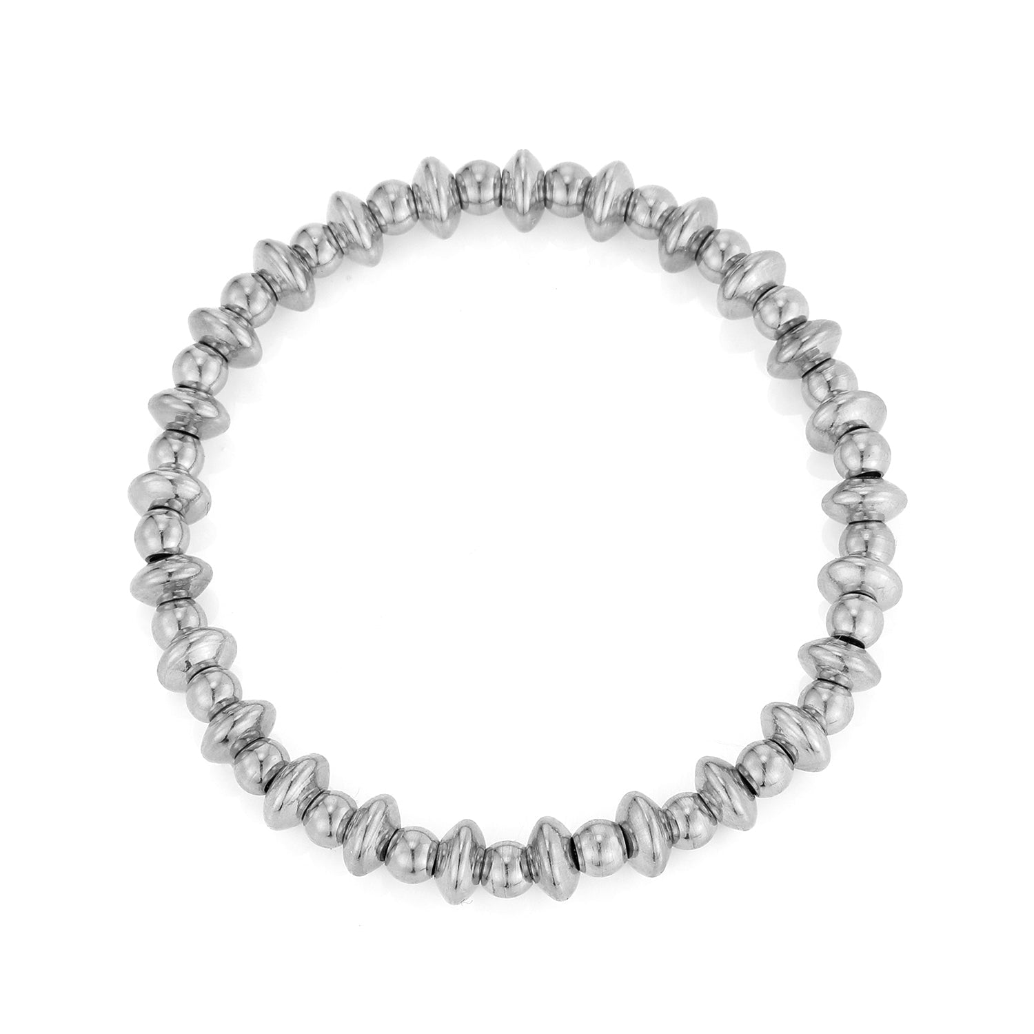 Armband bolletjes mix stretch zilver - Desieradenconcurrent.nl