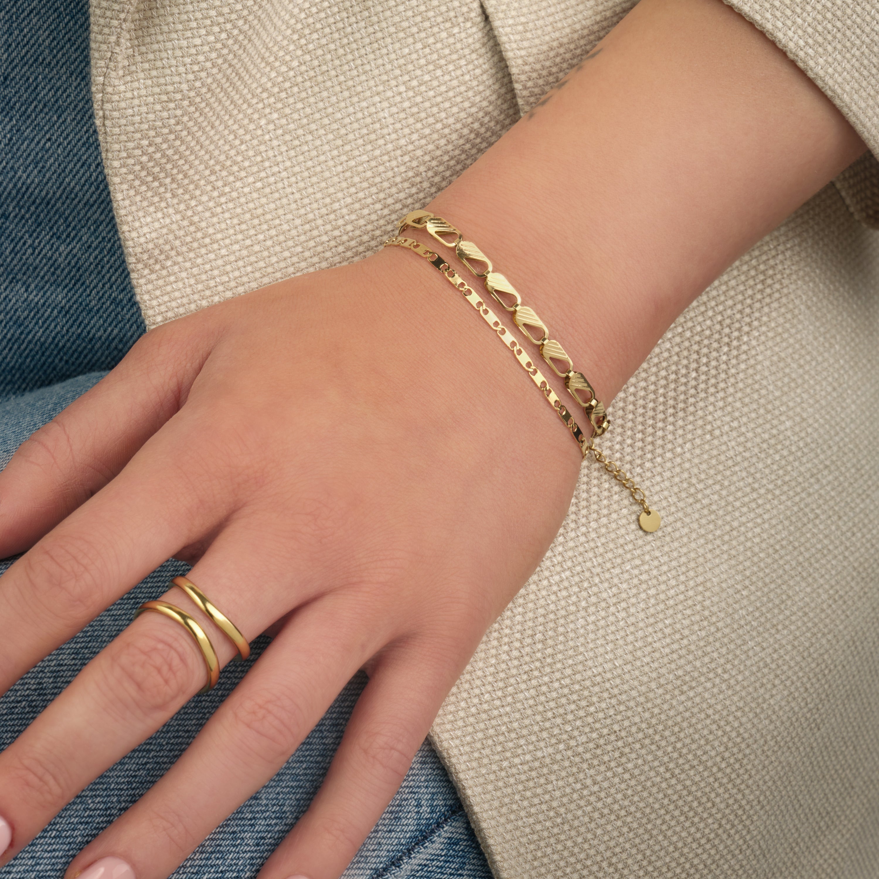 Armband classic schakel goud - Desieradenconcurrent.nl