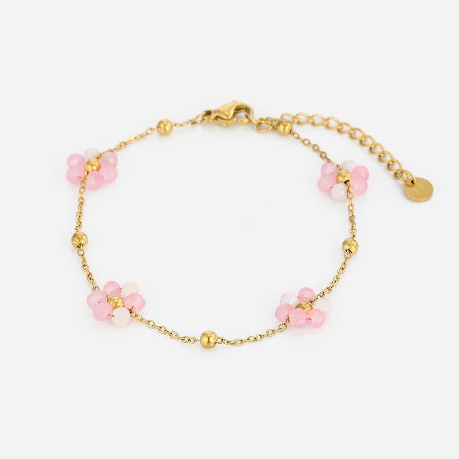 Armband fancy flower goud - Desieradenconcurrent.nl