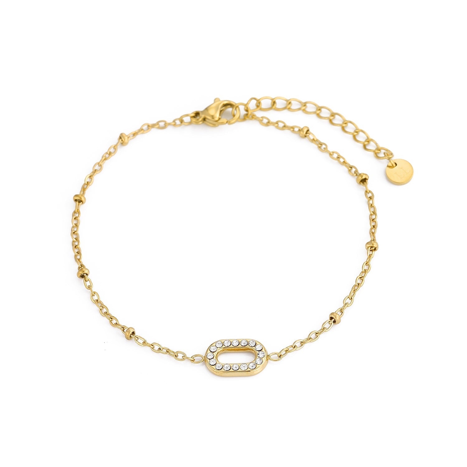 Armband fancy ovaal steentjes goud - Desieradenconcurrent.nl