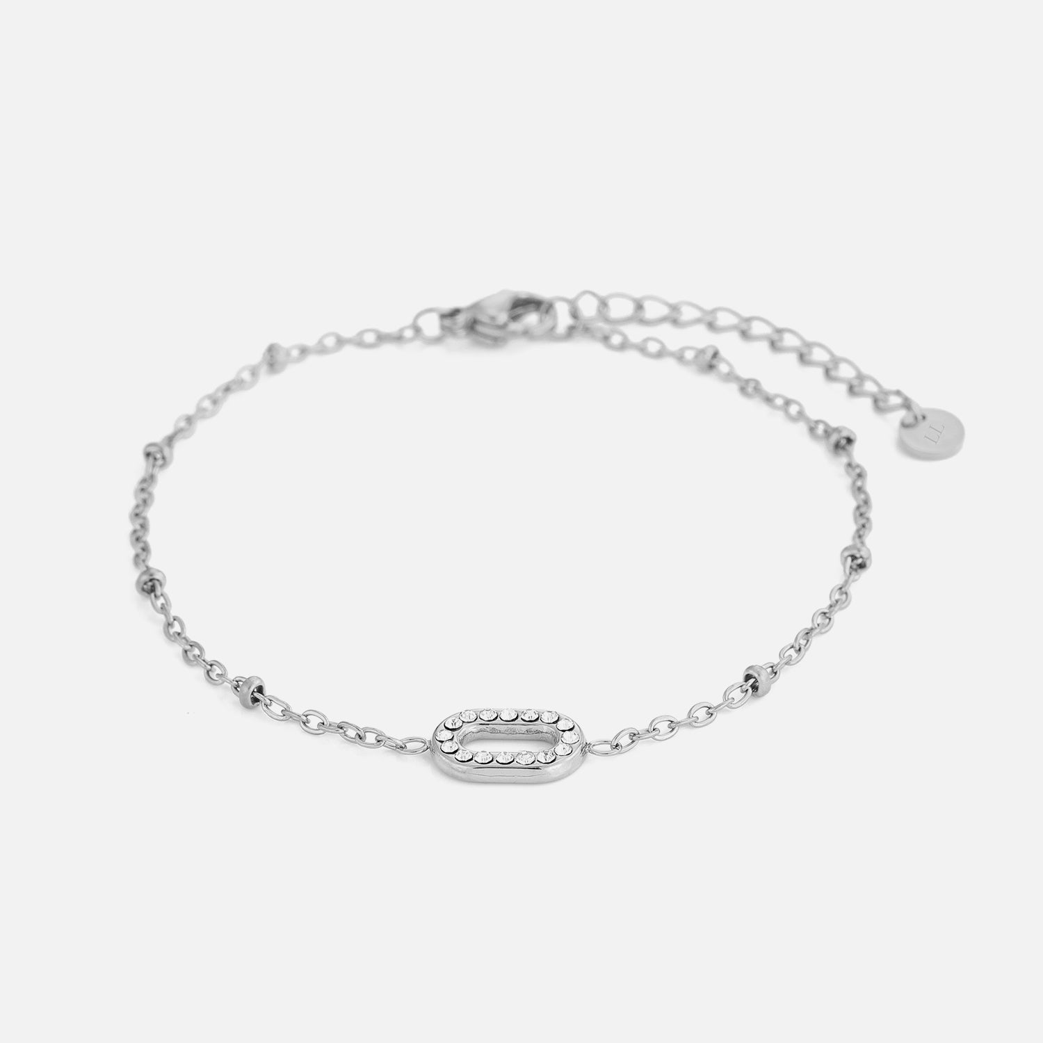 Armband fancy ovaal steentjes zilver - Desieradenconcurrent.nl