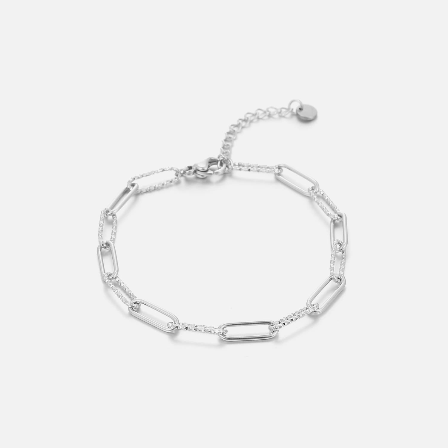 Armband fancy paperclip zilver - Desieradenconcurrent.nl