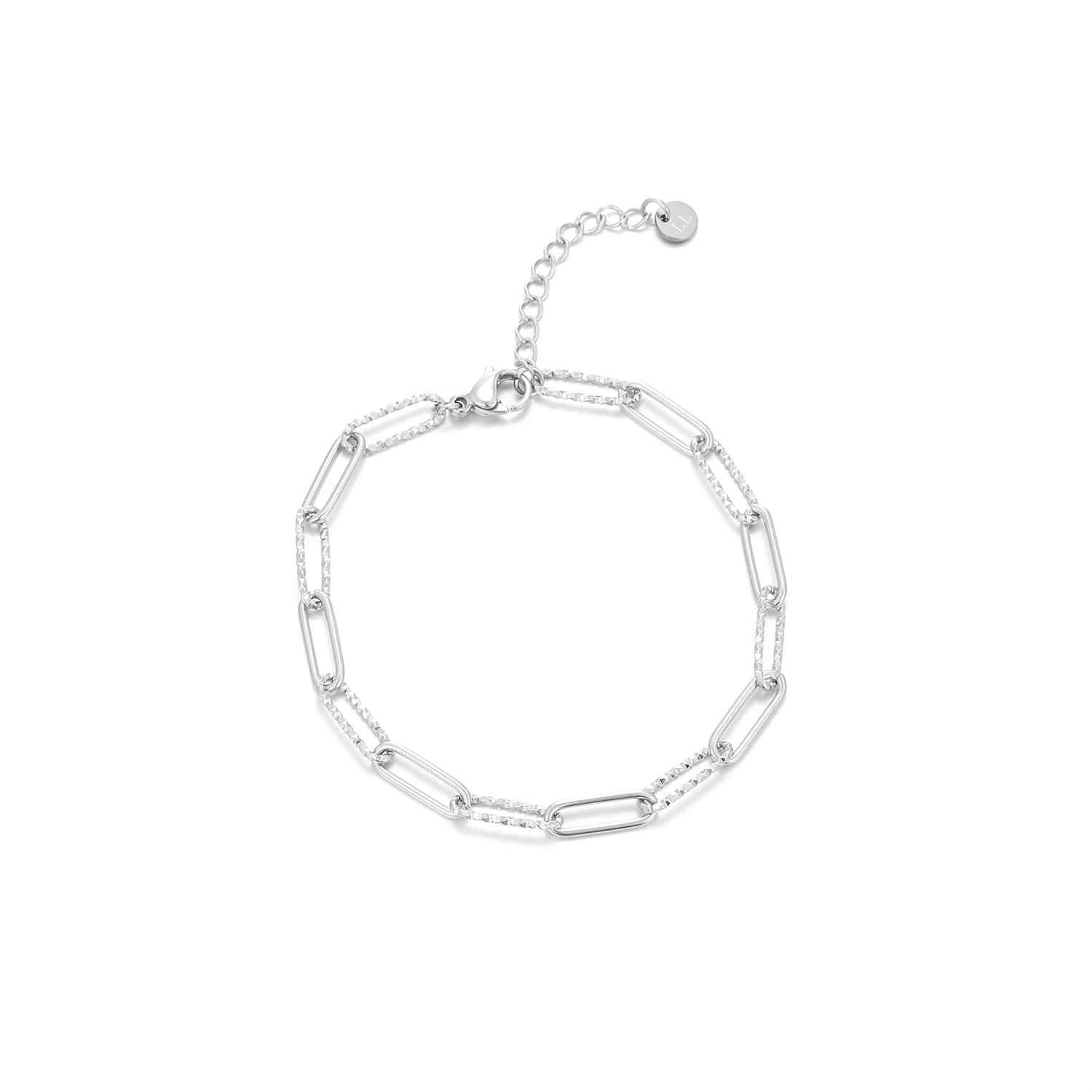 Armband fancy paperclip zilver - Desieradenconcurrent.nl