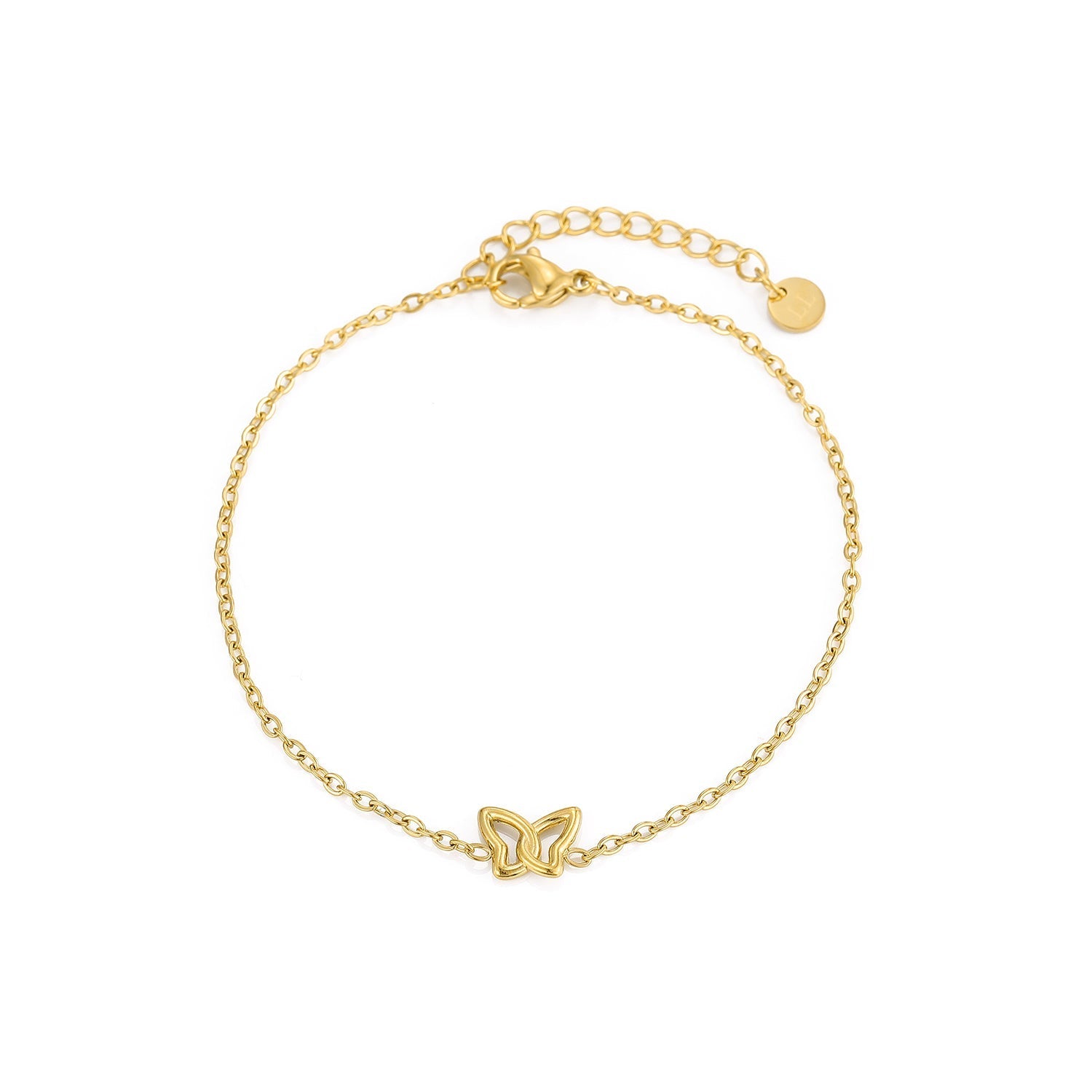 Armband gevromde vlinder goud - Desieradenconcurrent.nl