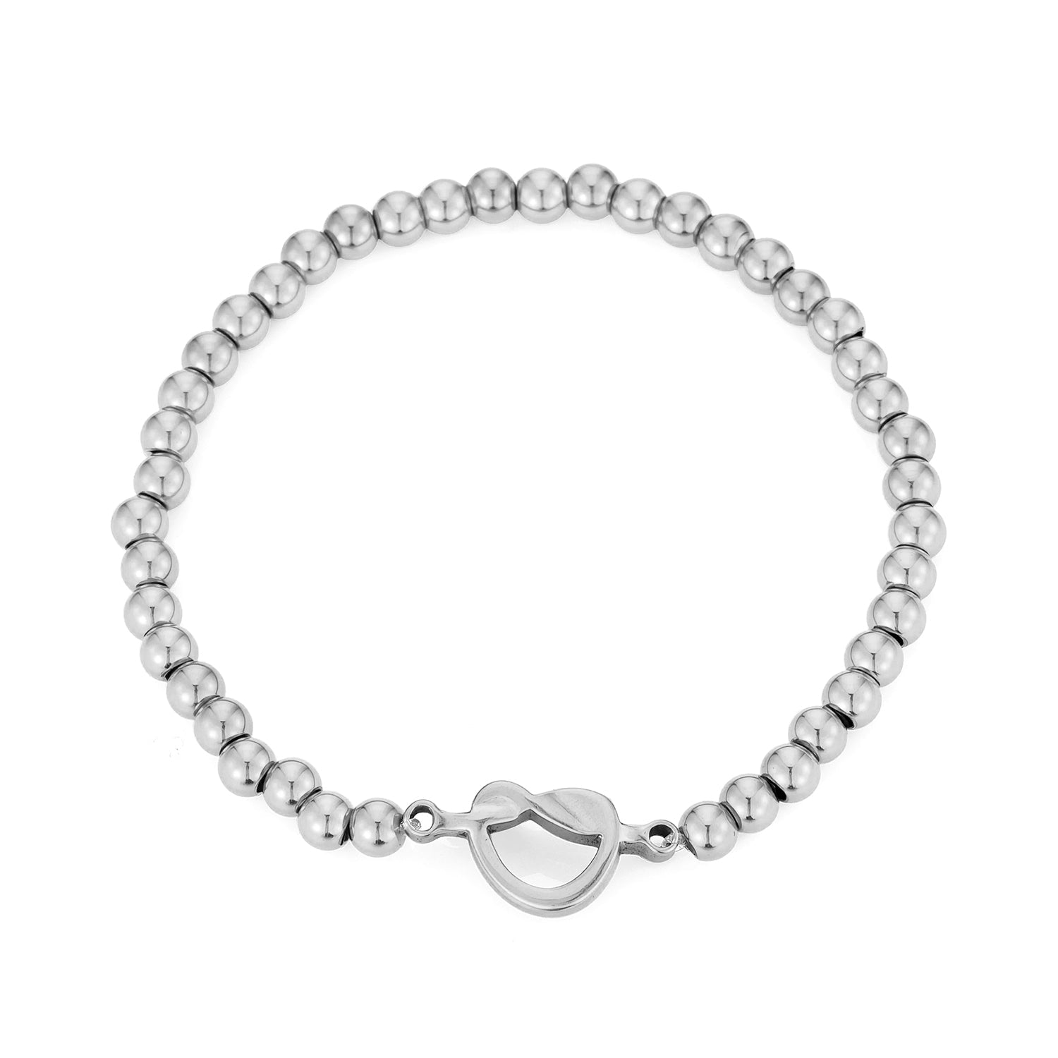 Armband gevuld hart stretch zilver - Desieradenconcurrent.nl