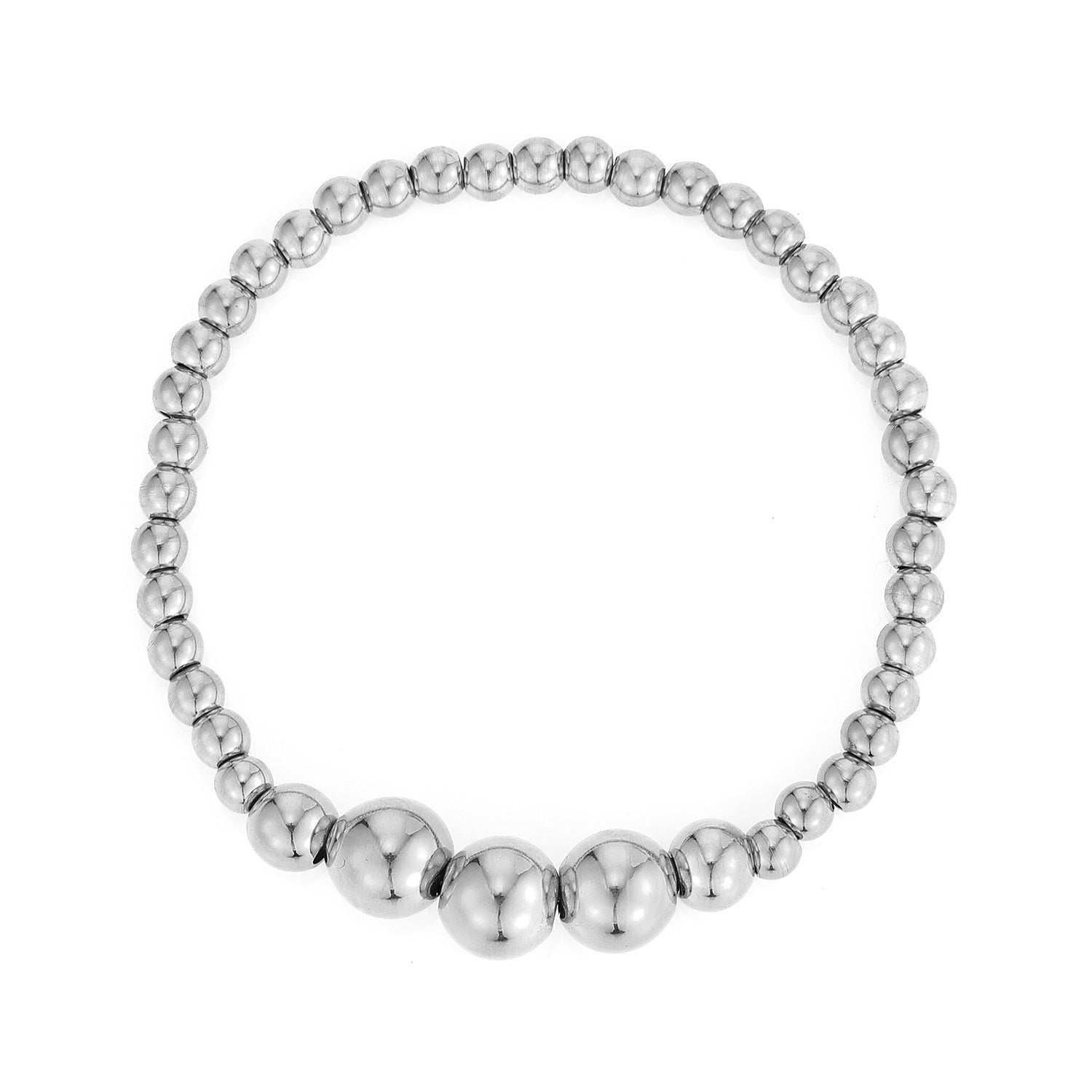 Armband grote bolletjes stretch zilver - Desieradenconcurrent.nl