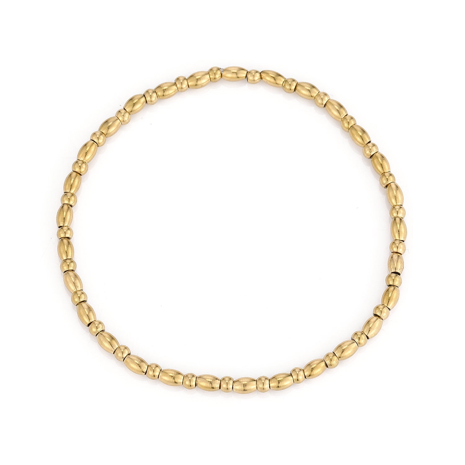 Armband kleine bolletjes stretch goud - Desieradenconcurrent.nl
