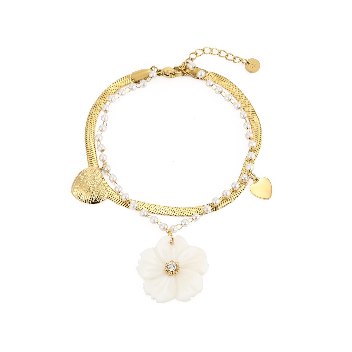 Armband love en bloom goud - Desieradenconcurrent.nl