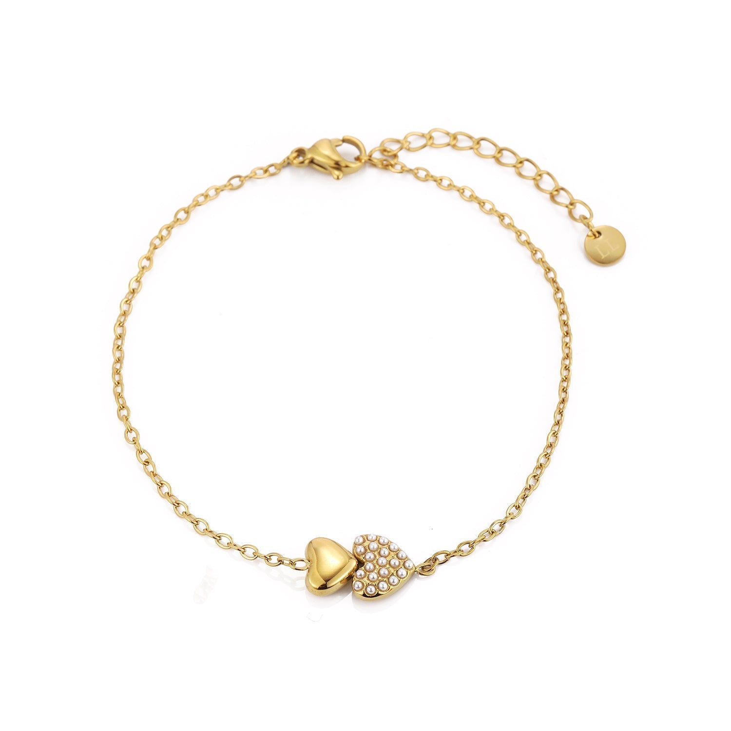 Armband loved heart goud - Desieradenconcurrent.nl