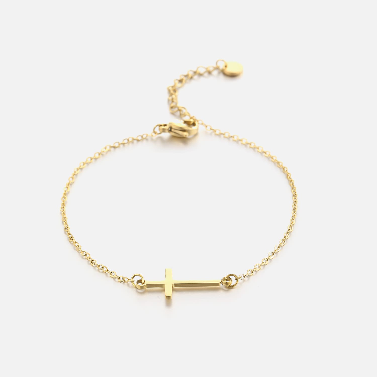 Armband met kruisje goud - Desieradenconcurrent.nl