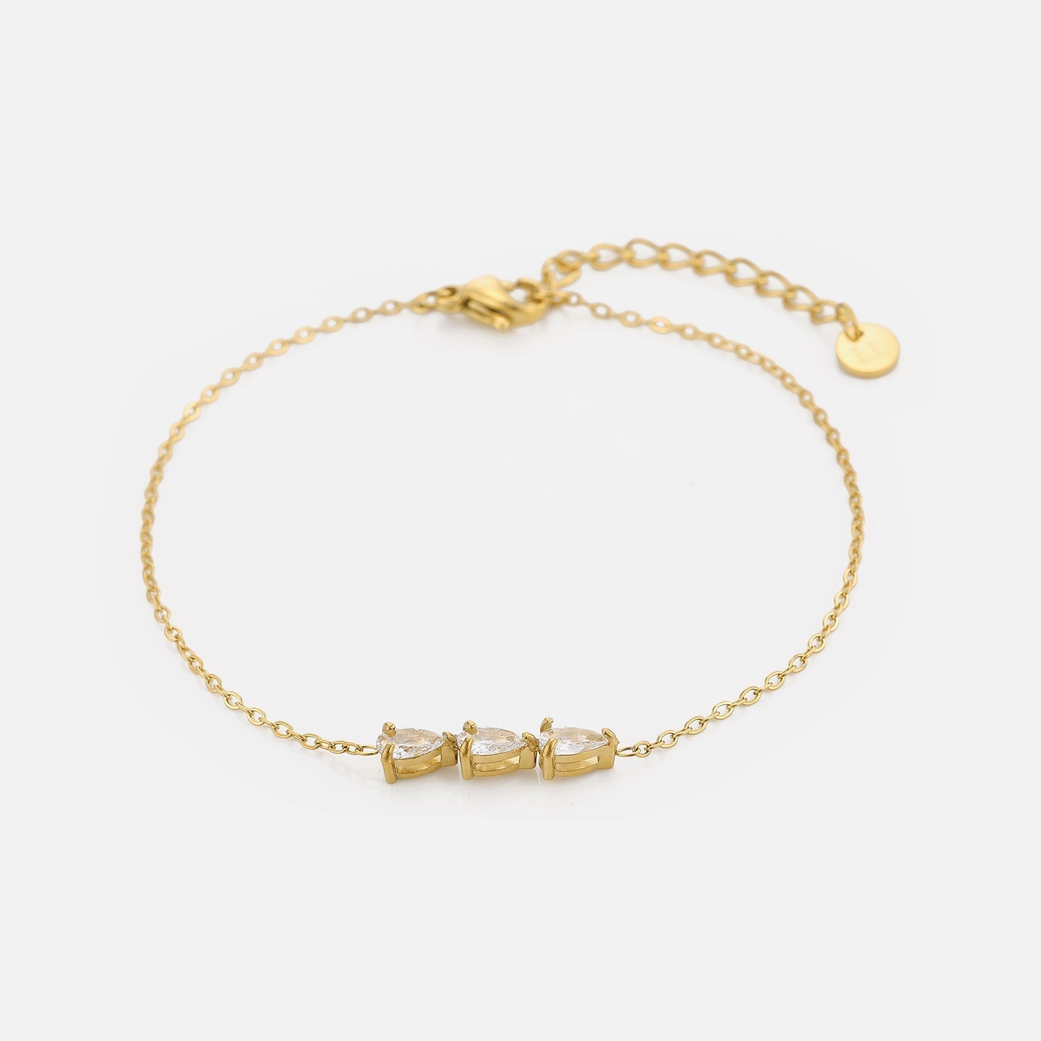 Armband met zirkonia druppels goud - Desieradenconcurrent.nl