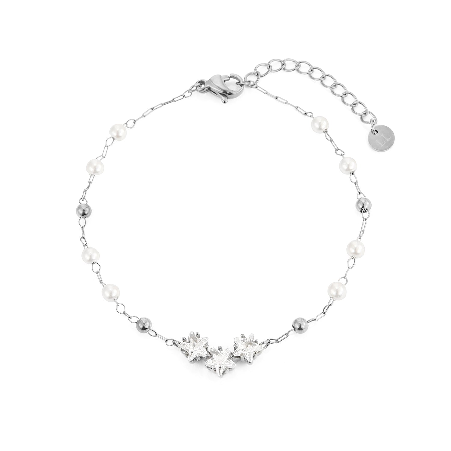 Armband parel zirkonia zilver - Desieradenconcurrent.nl