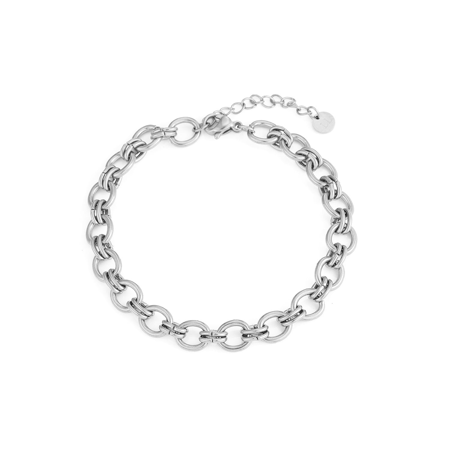 Armband ronde schakels zilver - Desieradenconcurrent.nl