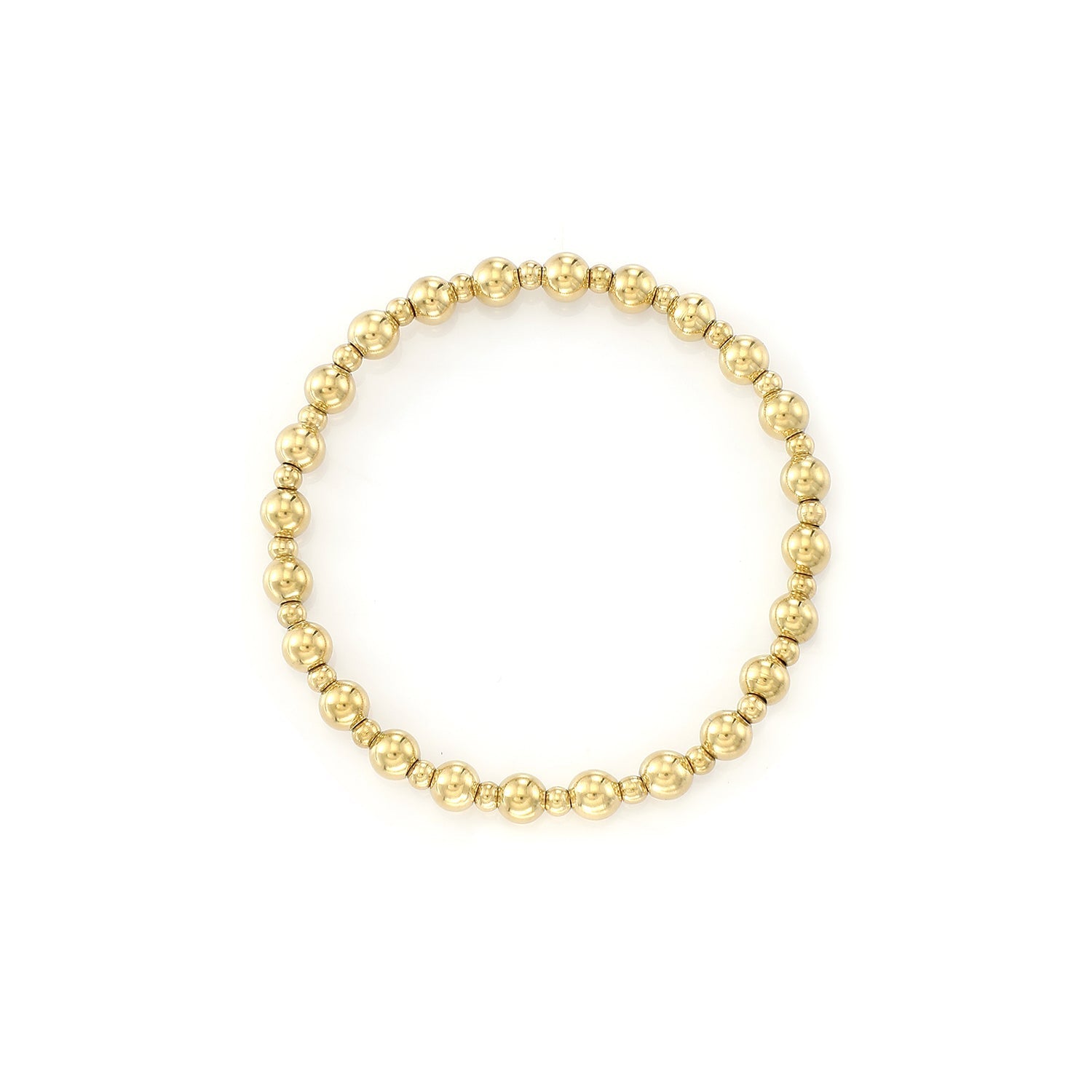 Armband stretch bolletjes goud - Desieradenconcurrent.nl