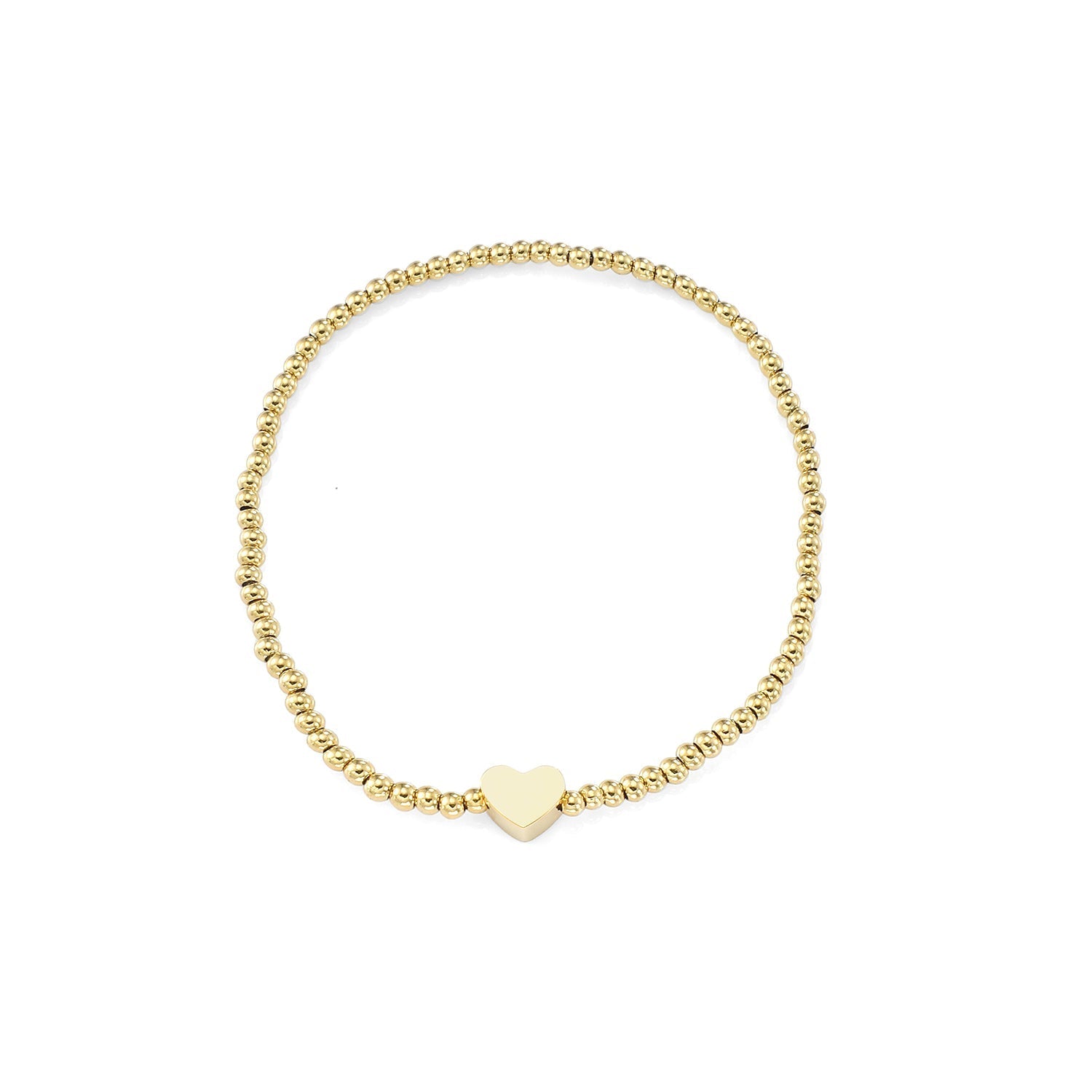 Armband stretch hartje goud - Desieradenconcurrent.nl