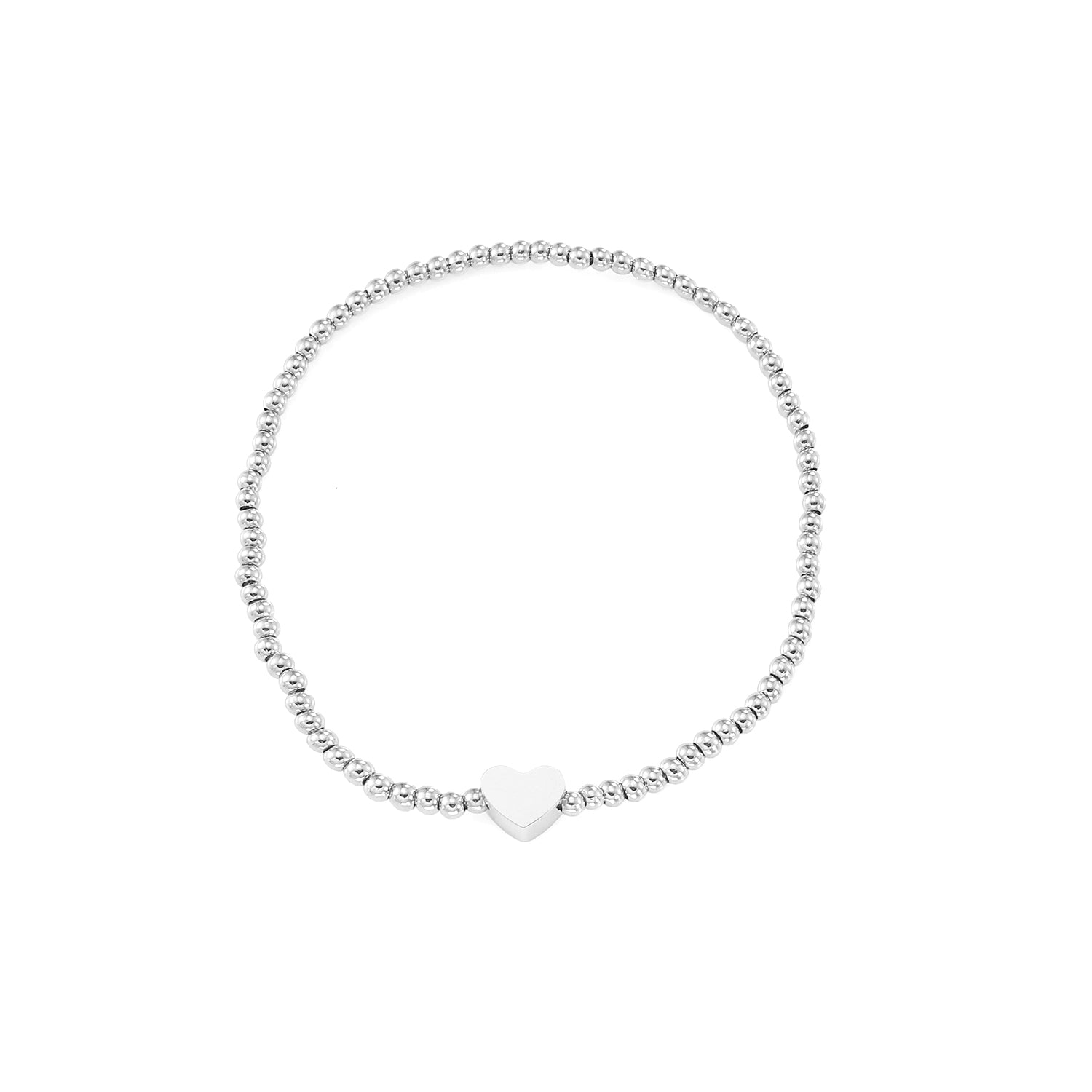 Armband stretch hartje zilver - Desieradenconcurrent.nl