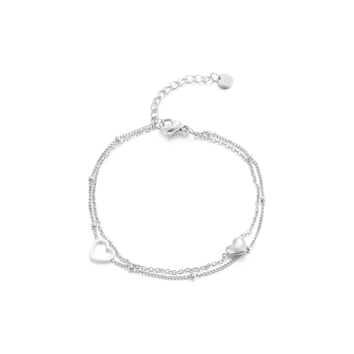 Armband valentijn hart zilver - Desieradenconcurrent.nl