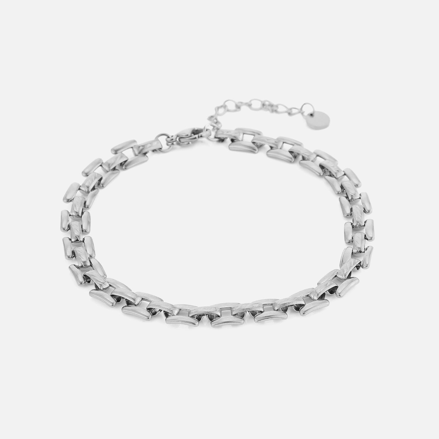 Armband vierkante schakel zilver - Desieradenconcurrent.nl