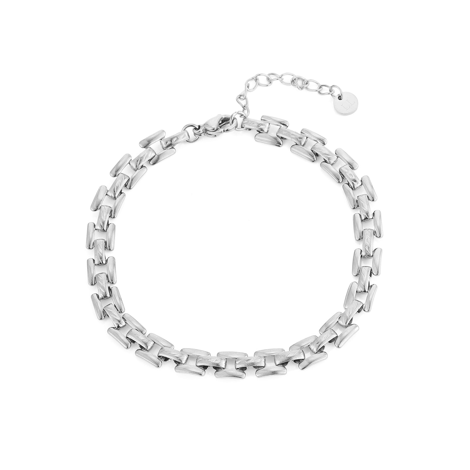 Armband vierkante schakel zilver - Desieradenconcurrent.nl