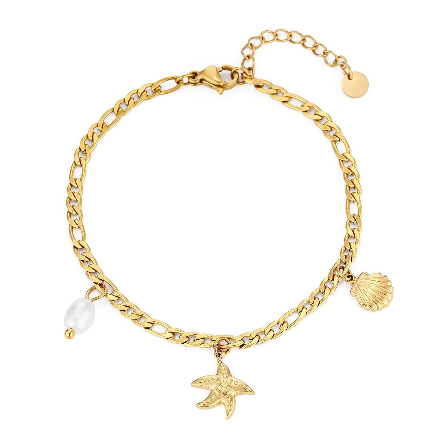 Armband zee bedels goud - Desieradenconcurrent.nl