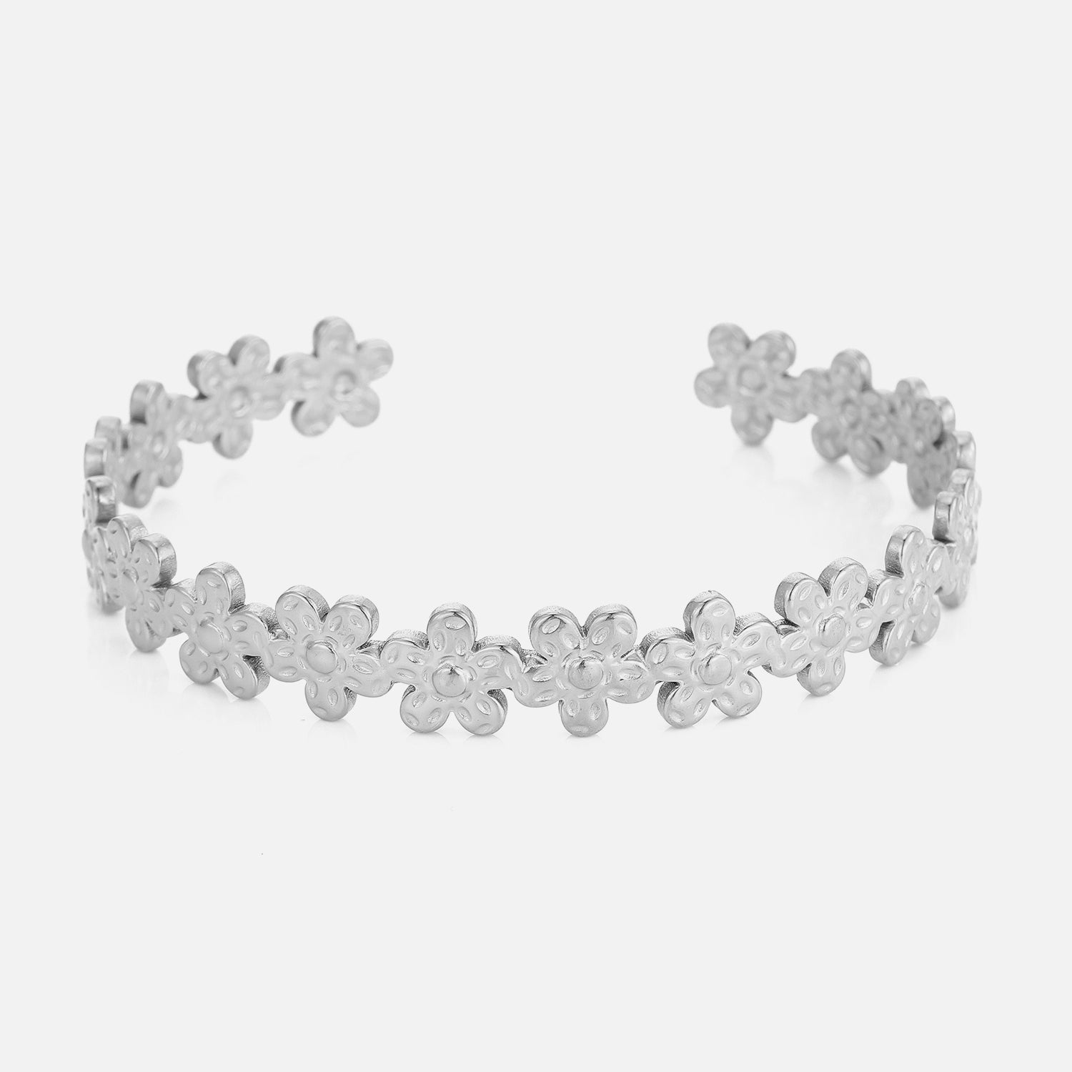 Bangle bloemen zilver - Desieradenconcurrent.nl