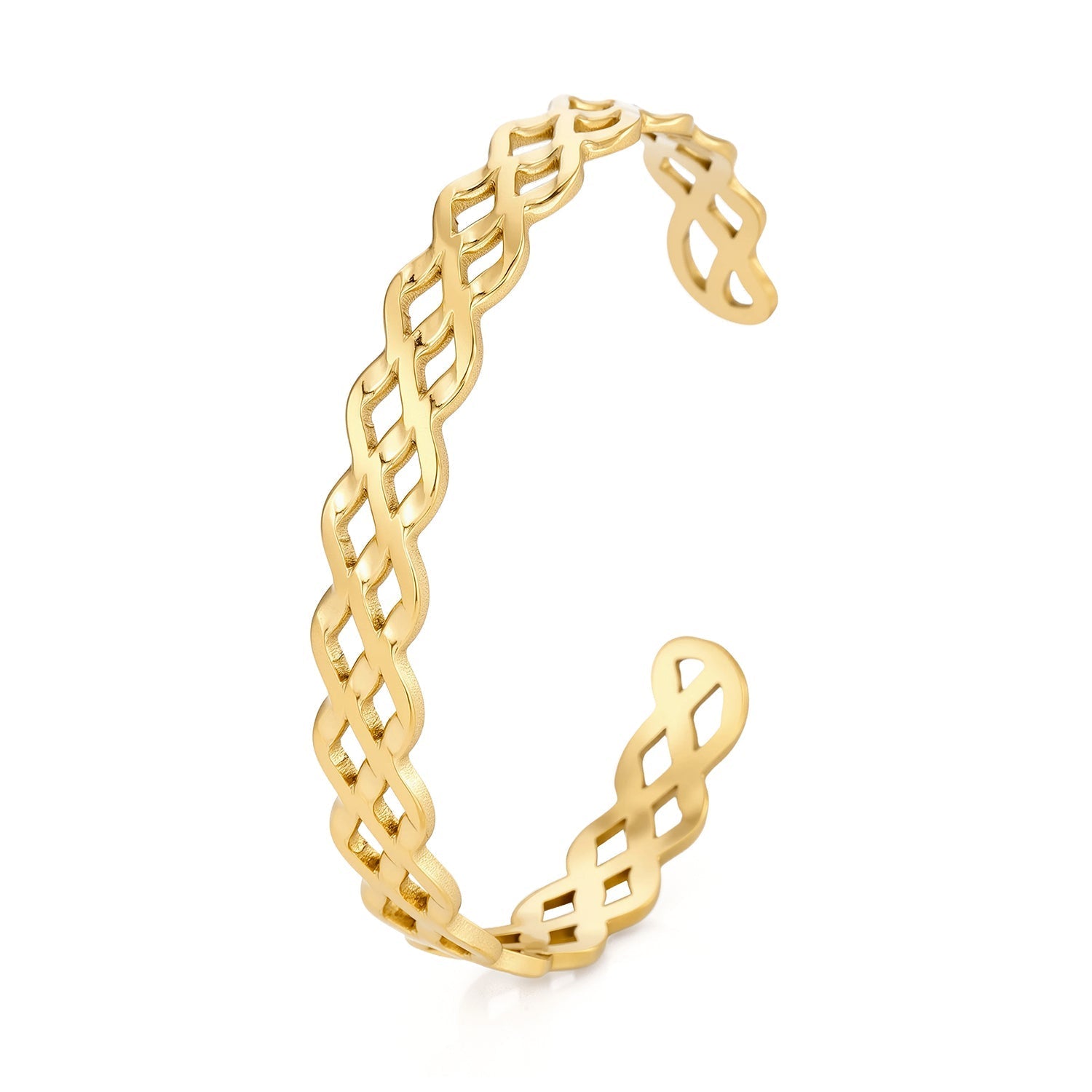 Bangle gevlochten goud - Desieradenconcurrent.nl