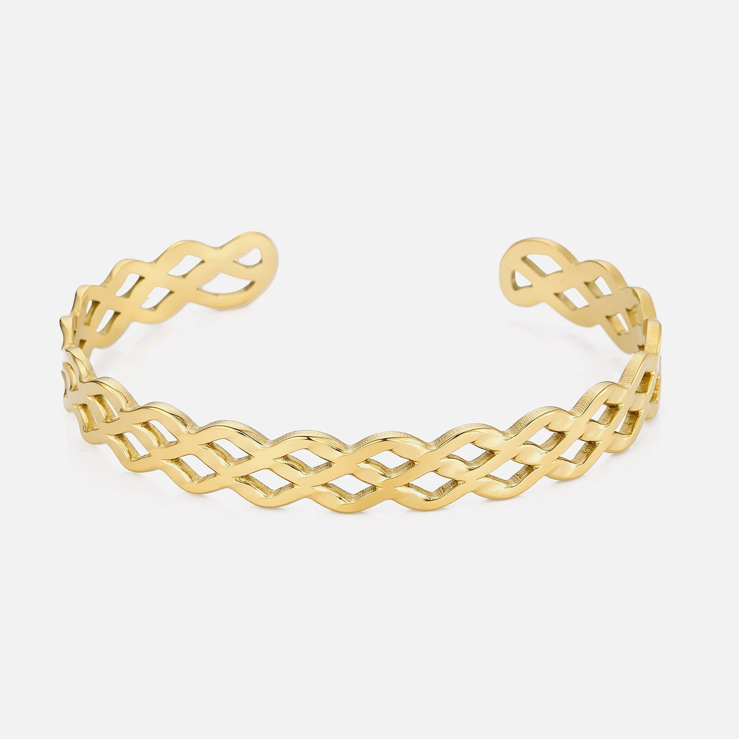 Bangle gevlochten goud - Desieradenconcurrent.nl