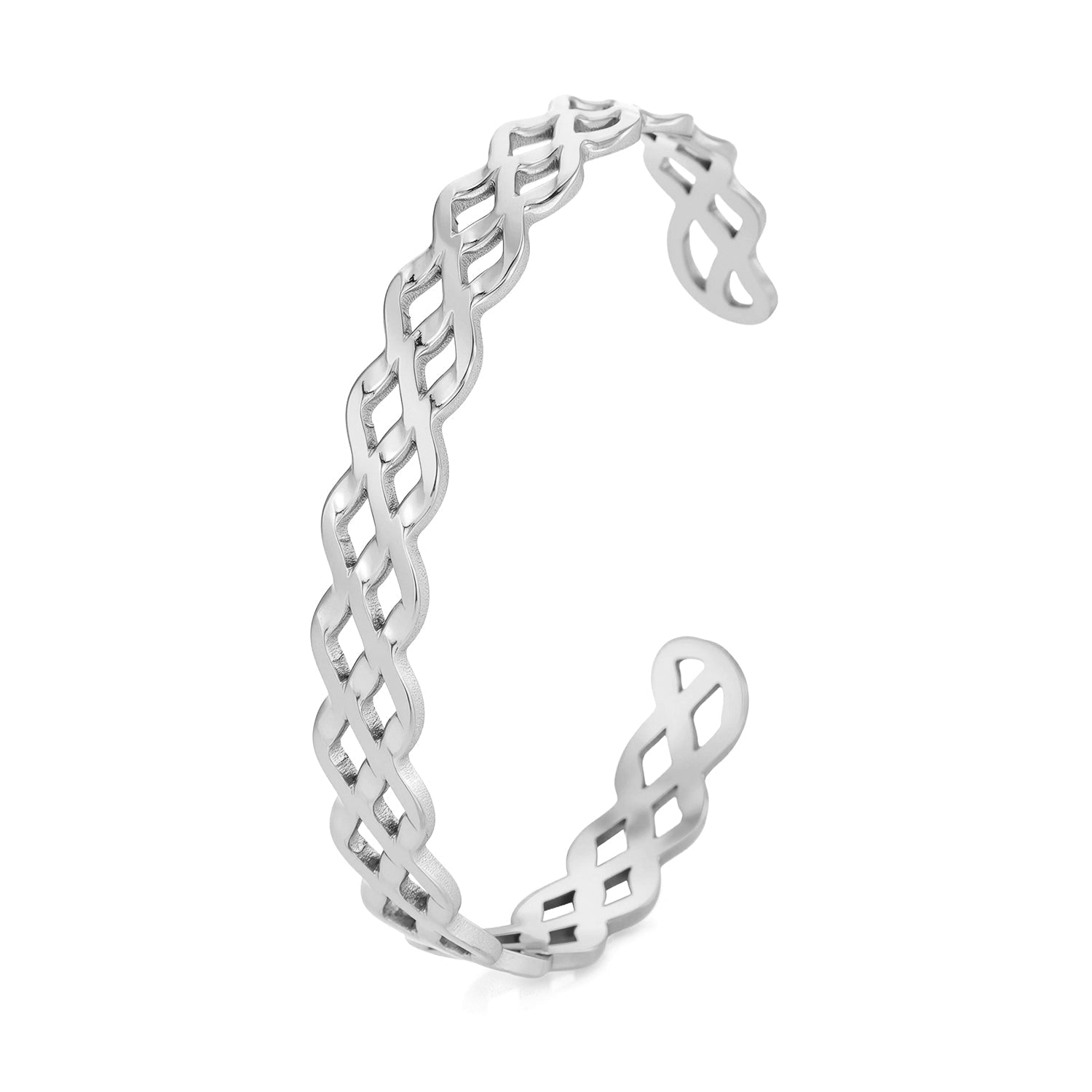 Bangle gevlochten zilver - Desieradenconcurrent.nl
