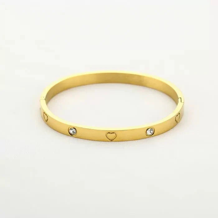 Bangle hartjes goud - Desieradenconcurrent.nl