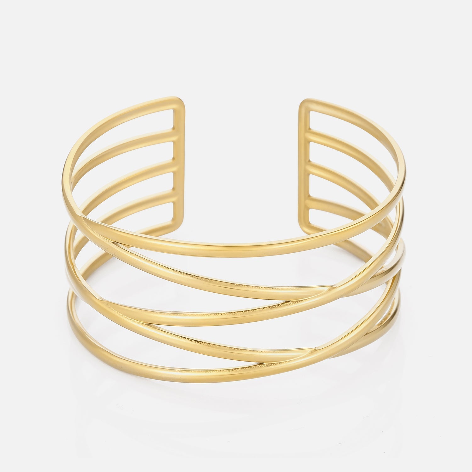 Bangle open lijnen goud - Desieradenconcurrent.nl