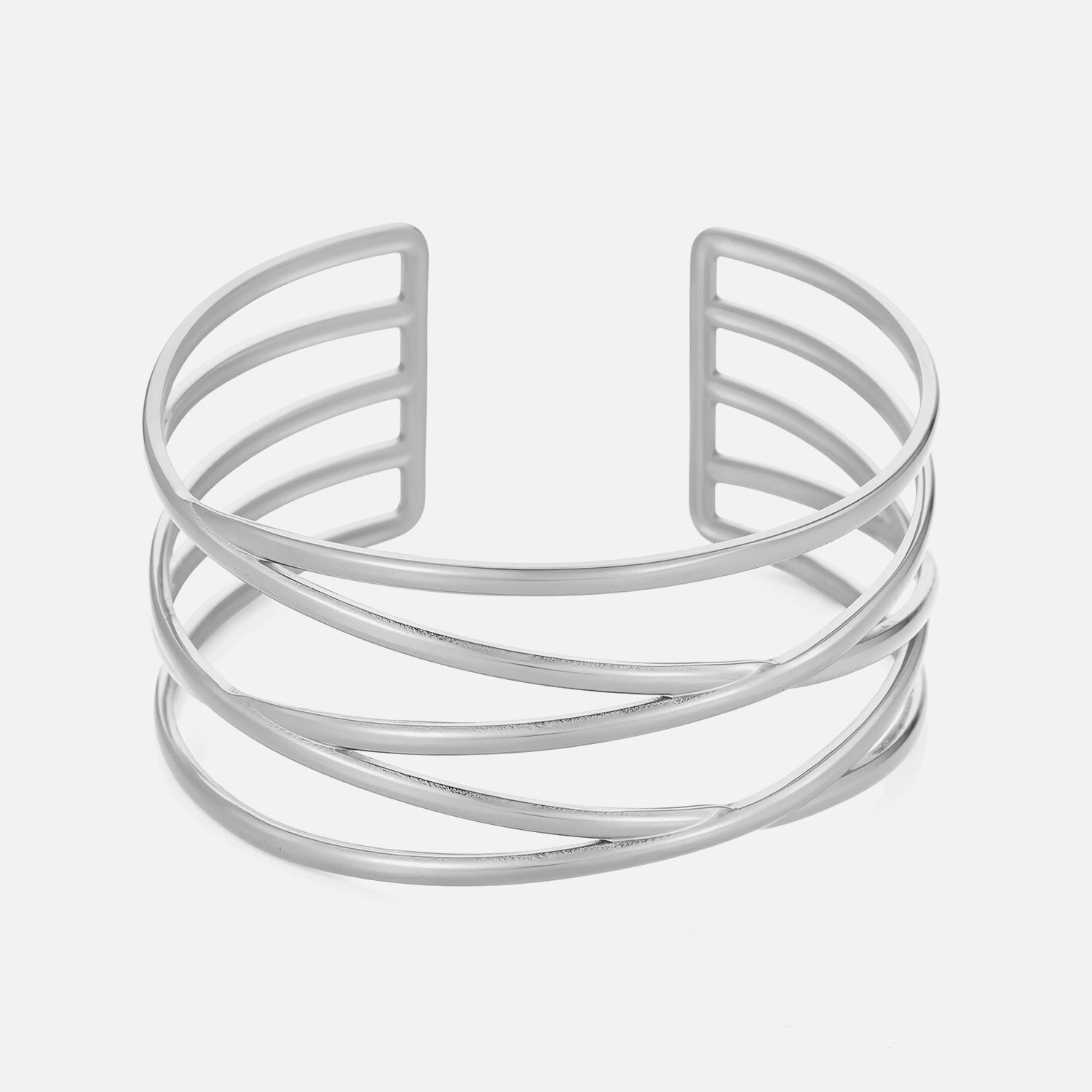 Bangle open lijnen zilver - Desieradenconcurrent.nl