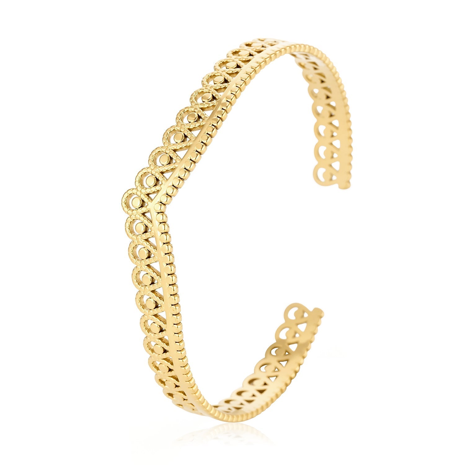 Bangle open patroon goud - Desieradenconcurrent.nl