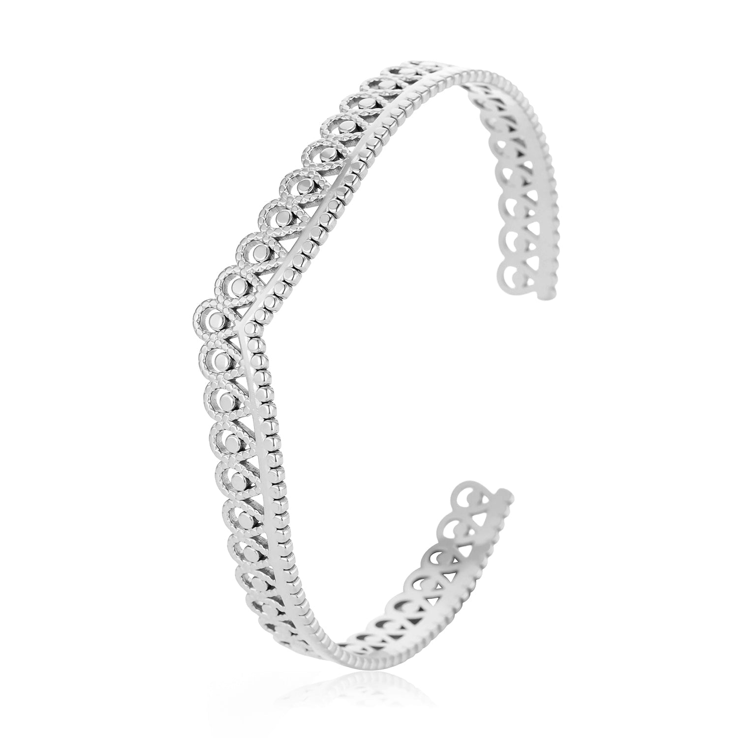 Bangle open patroon zilver - Desieradenconcurrent.nl