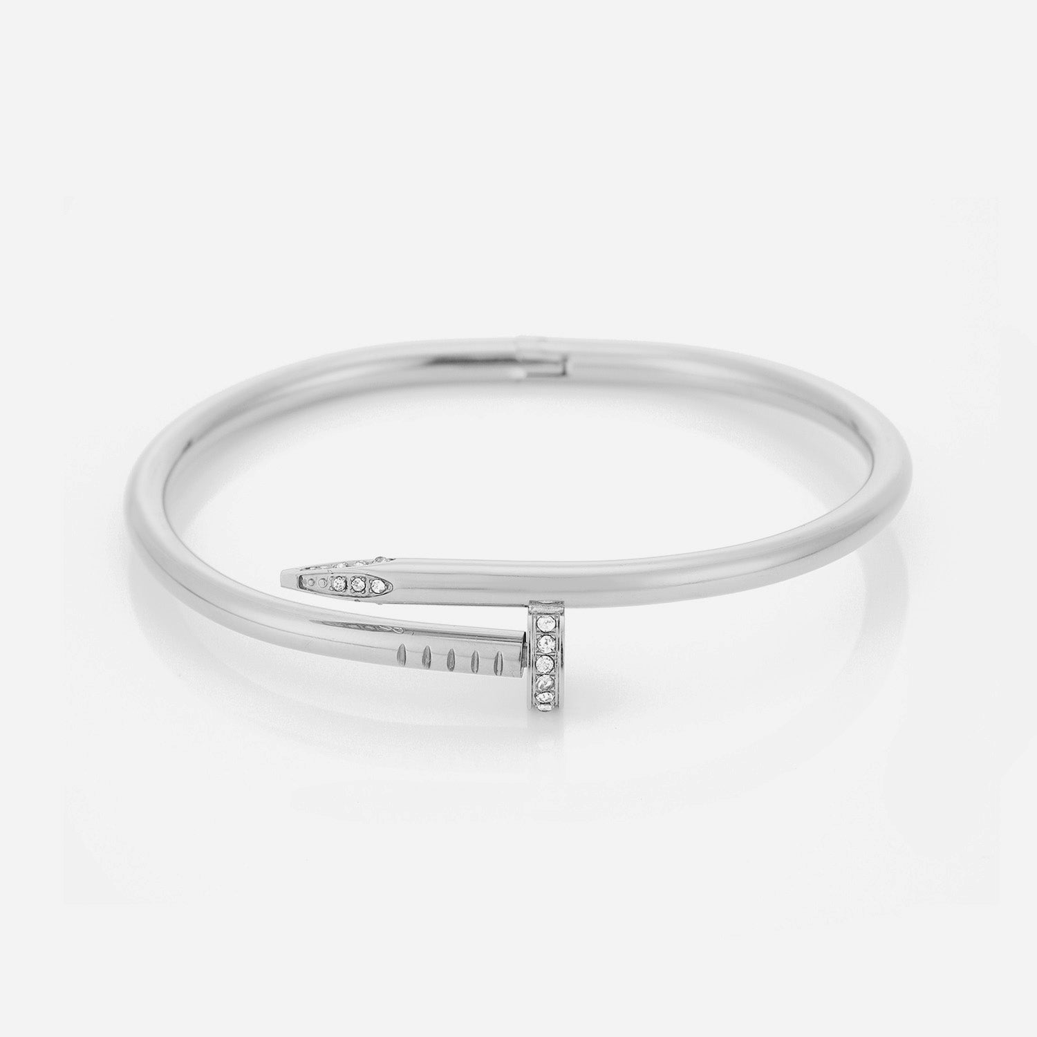 Bangle spijker steentjes zilver - Desieradenconcurrent.nl