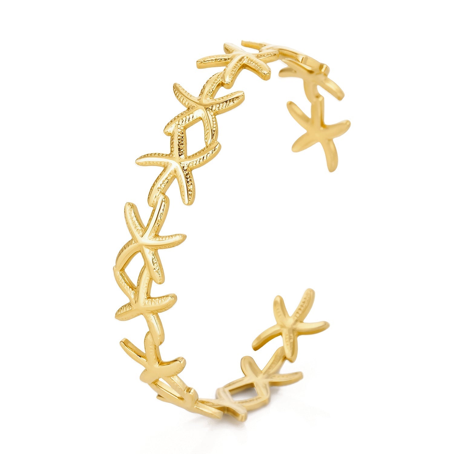 Bangle zeesterren goud - Desieradenconcurrent.nl