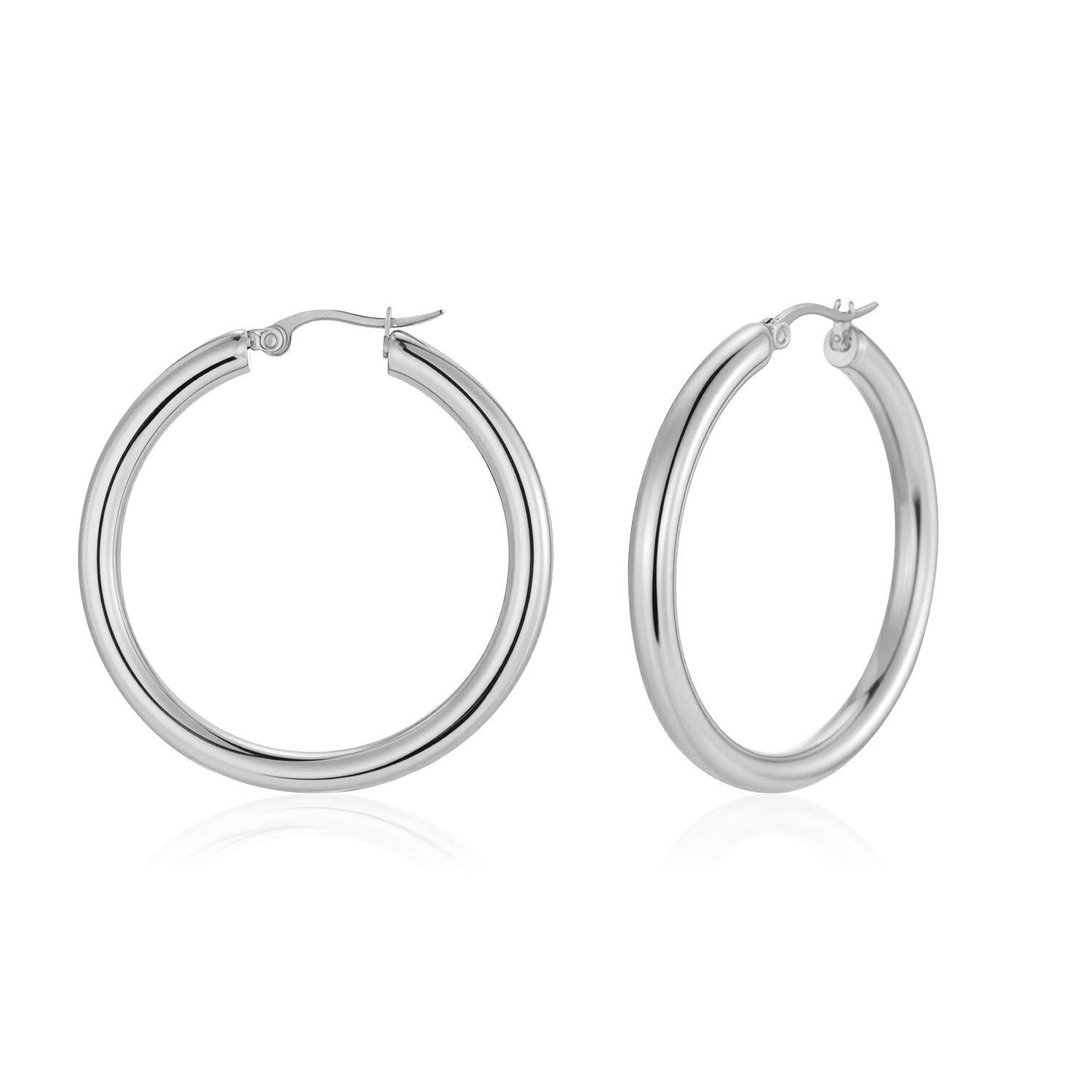 Basic hoops 4cm zilver - Desieradenconcurrent.nl
