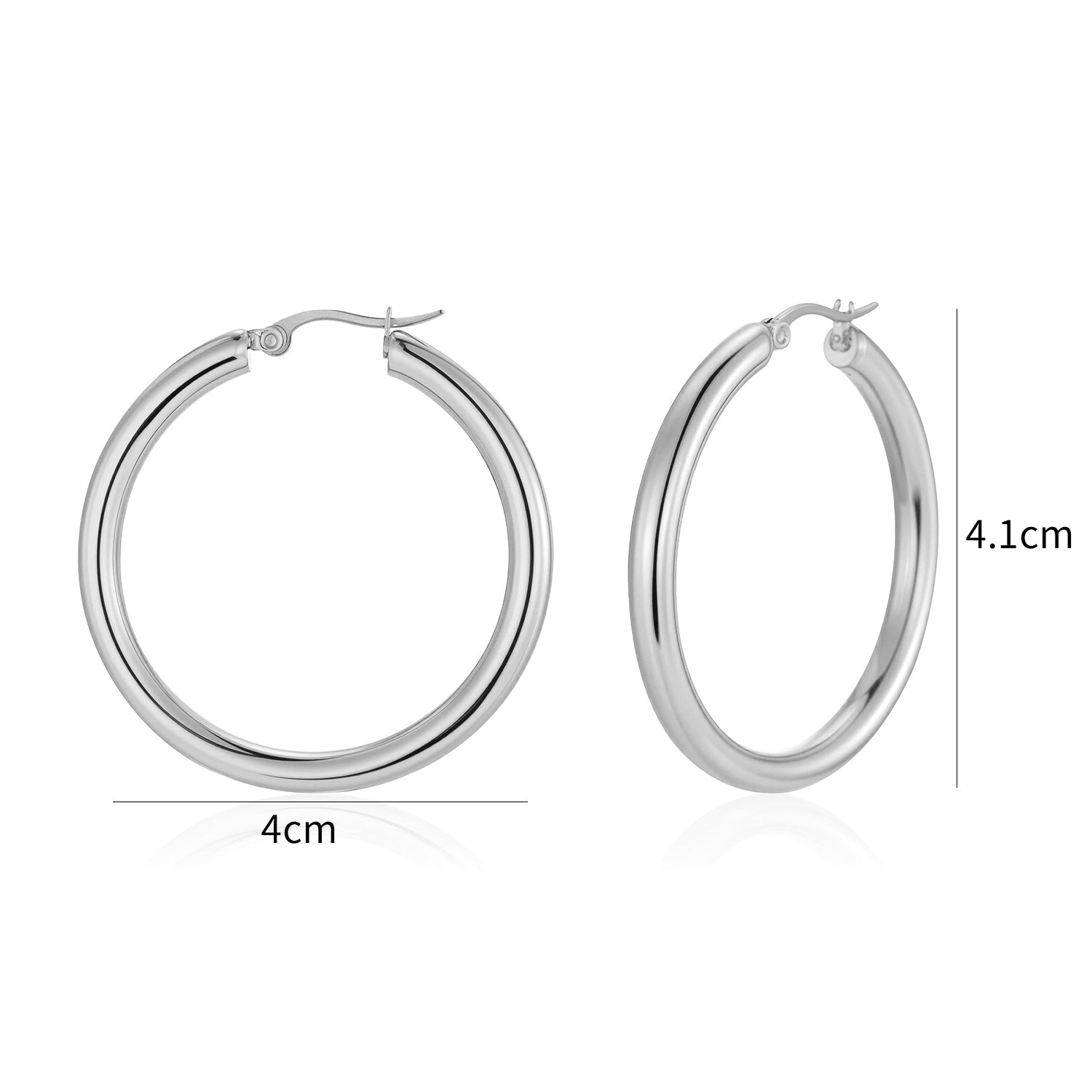 Basic hoops 4cm zilver - Desieradenconcurrent.nl
