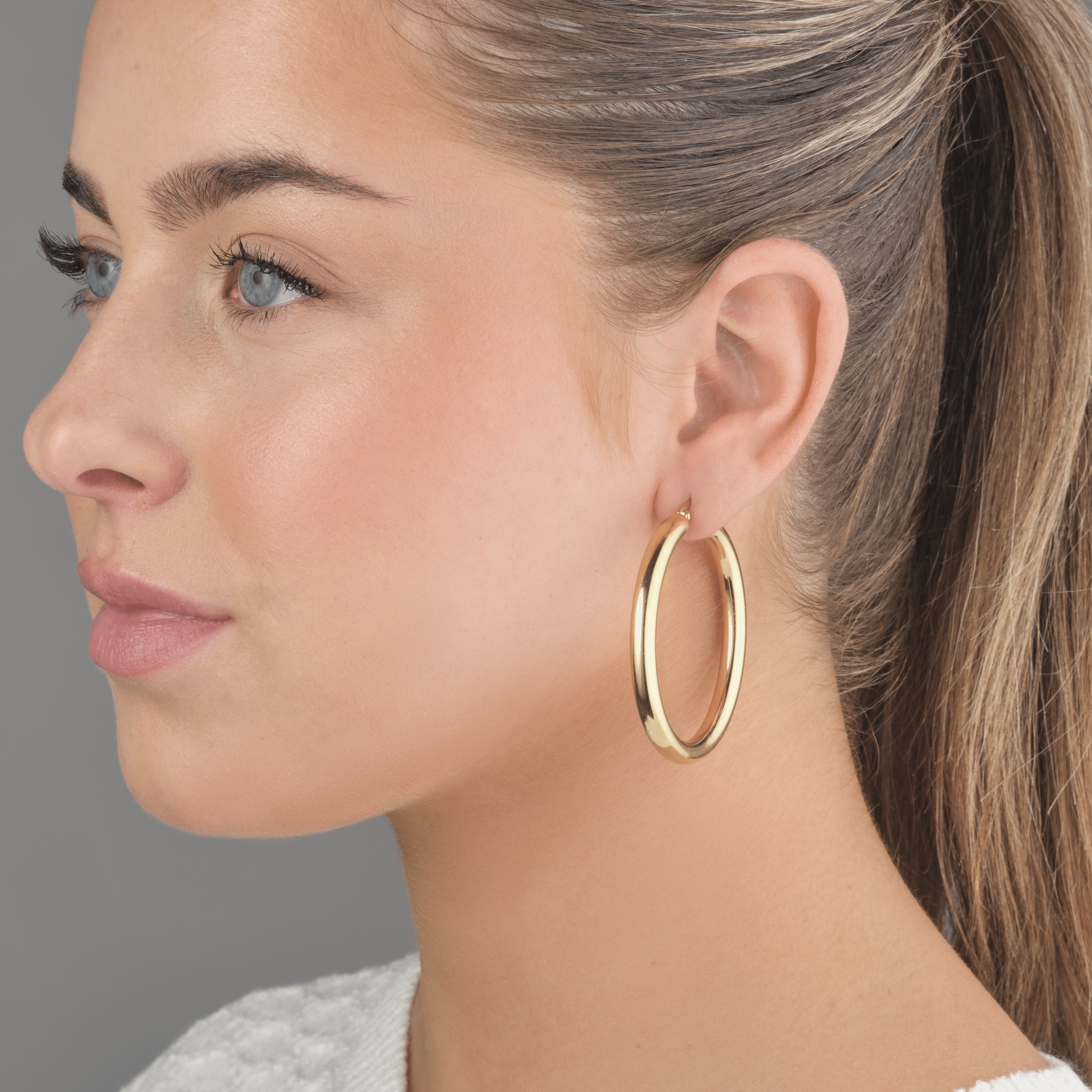 Basic hoops 5cm goud - Desieradenconcurrent.nl