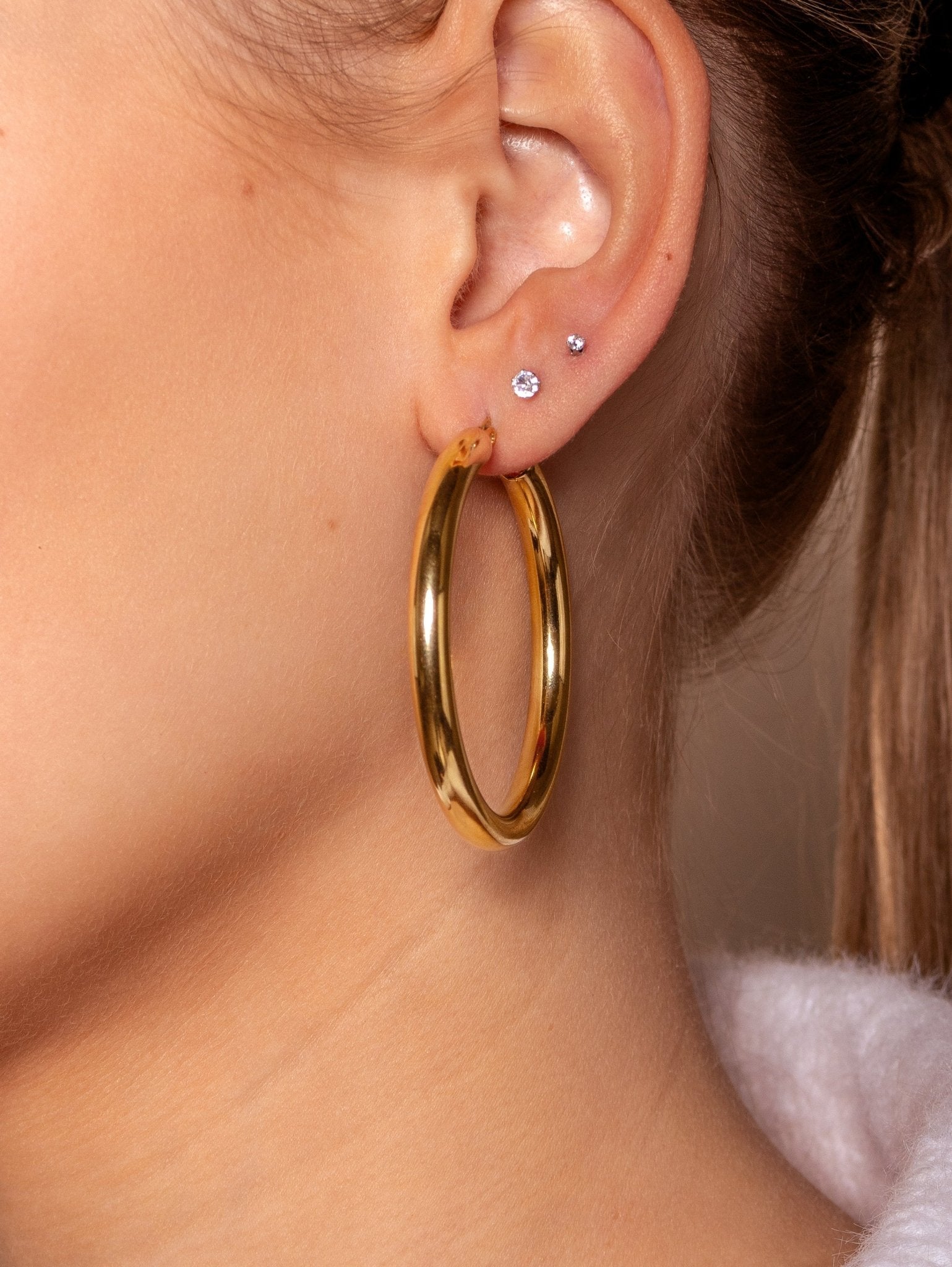 Basic hoops 5cm goud - Desieradenconcurrent.nl