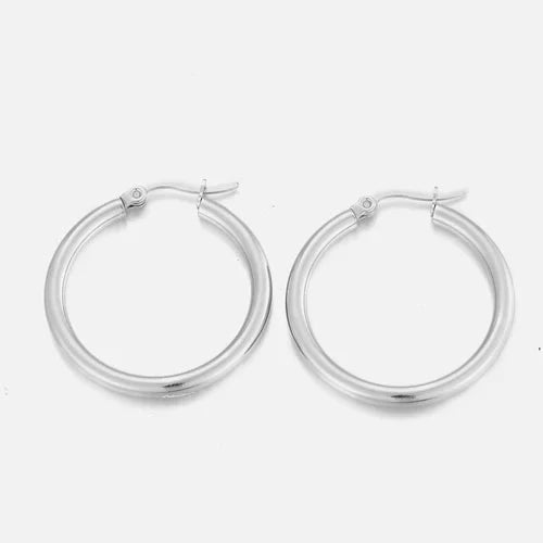 Basic hoops 5cm zilver - Desieradenconcurrent.nl