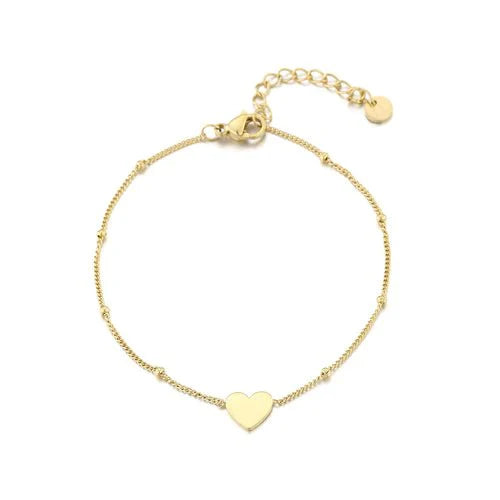 Bolletjes armband hart goud - Desieradenconcurrent.nl