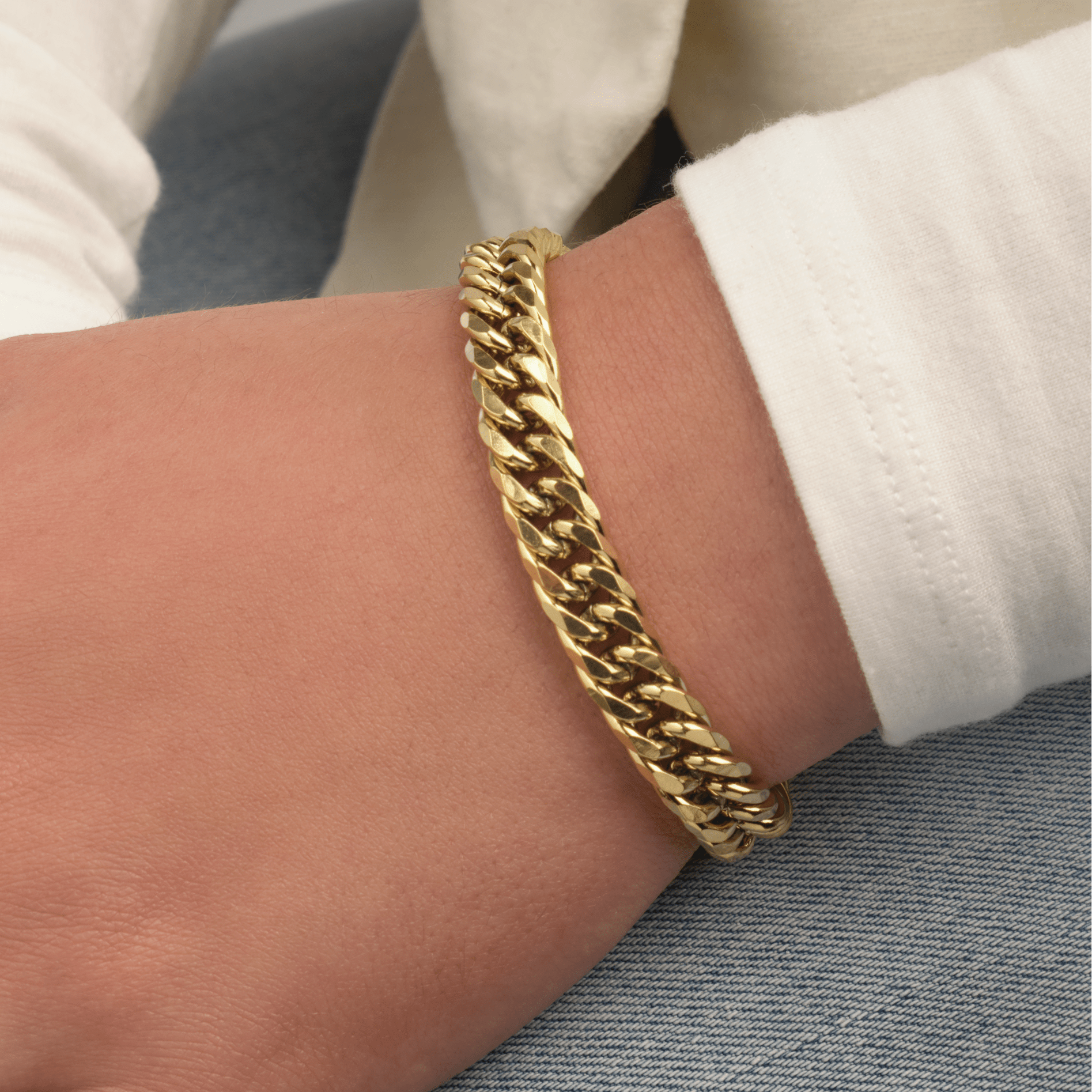 Chunky armband 9mm goud - Desieradenconcurrent.nl