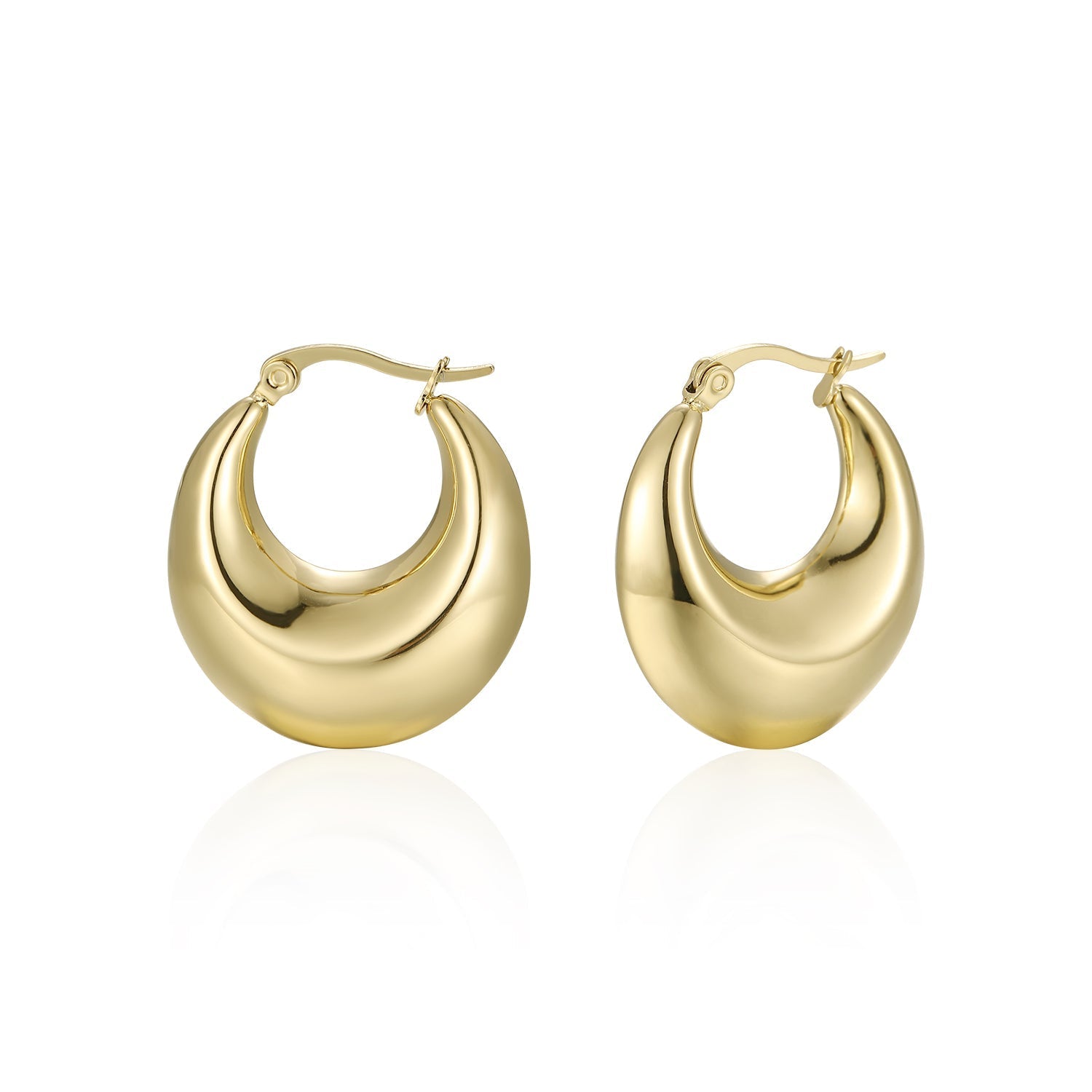 Chunky oorbellen goud - Desieradenconcurrent.nl
