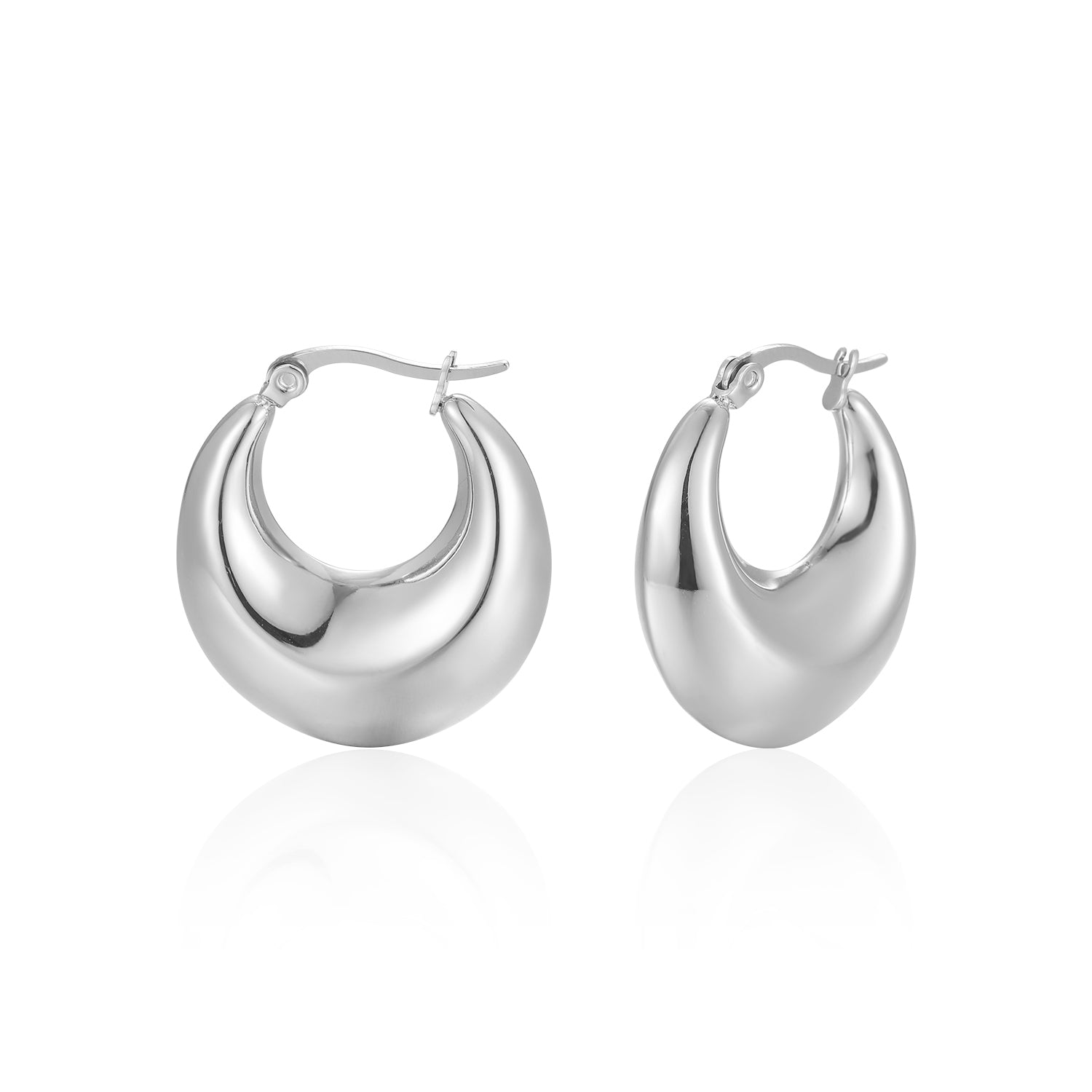 Chunky oorbellen zilver - Desieradenconcurrent.nl